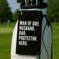 Man of God Husband Dad Protector Hero Golf Towel thumb 2