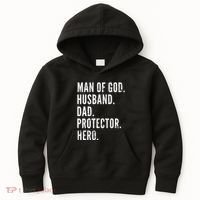 Man of God Husband Dad Protector Hero Kids Hoodie thumb 0