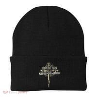 Man Of God Husband Dad Happy Fathers Day Proud Christian Beanie thumb 0