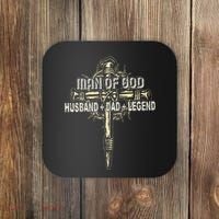Man Of God Husband Dad Happy Fathers Day Proud Christian Coaster thumb 0