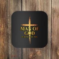 Man Of God Husband Dad Papa Cross Religious God Bible Christ Coaster thumb 0