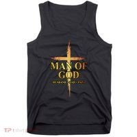 Man Of God Husband Dad Papa Cross Religious God Bible Christ Tank Top thumb 0
