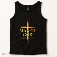 Man Of God Husband Dad Papa Cross Religious God Bible Christ Tank Top thumb 2