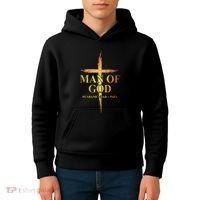 Man Of God Husband Dad Papa Cross Religious God Bible Christ Kids Hoodie thumb 4