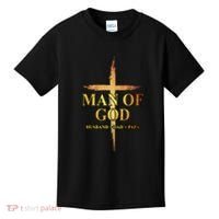 Man Of God Husband Dad Papa Cross Religious God Bible Christ Kids T-Shirt thumb 0