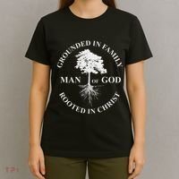 Man Of God Grounded In Family Rooted In Christ Father Dad T-Shirt thumb 4