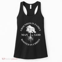 Man Of God Grounded In Family Rooted In Christ Father Dad Women's Tank Top thumb 0
