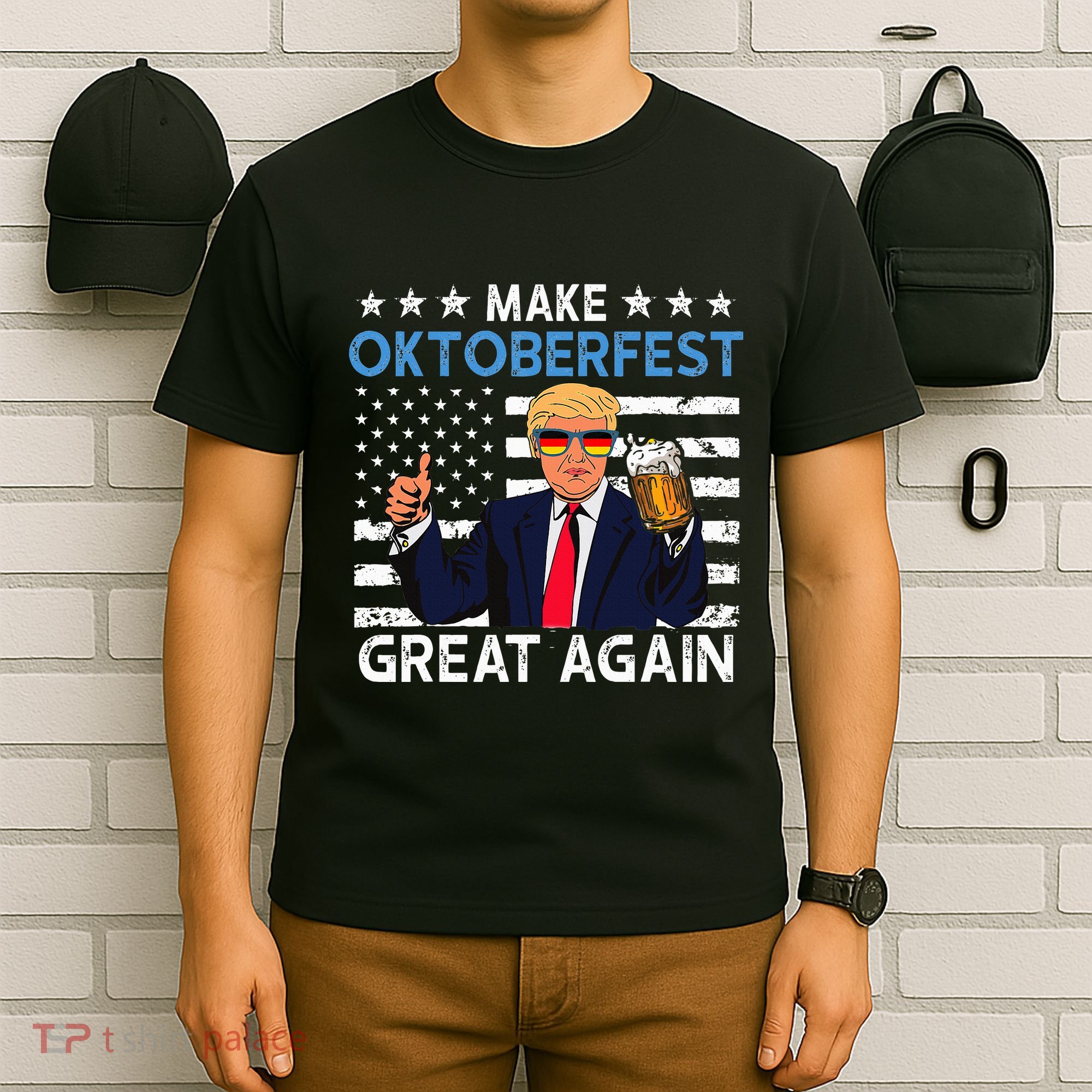 Make Oktoberfest Great Again Trump Prost Beer Mug T-Shirt