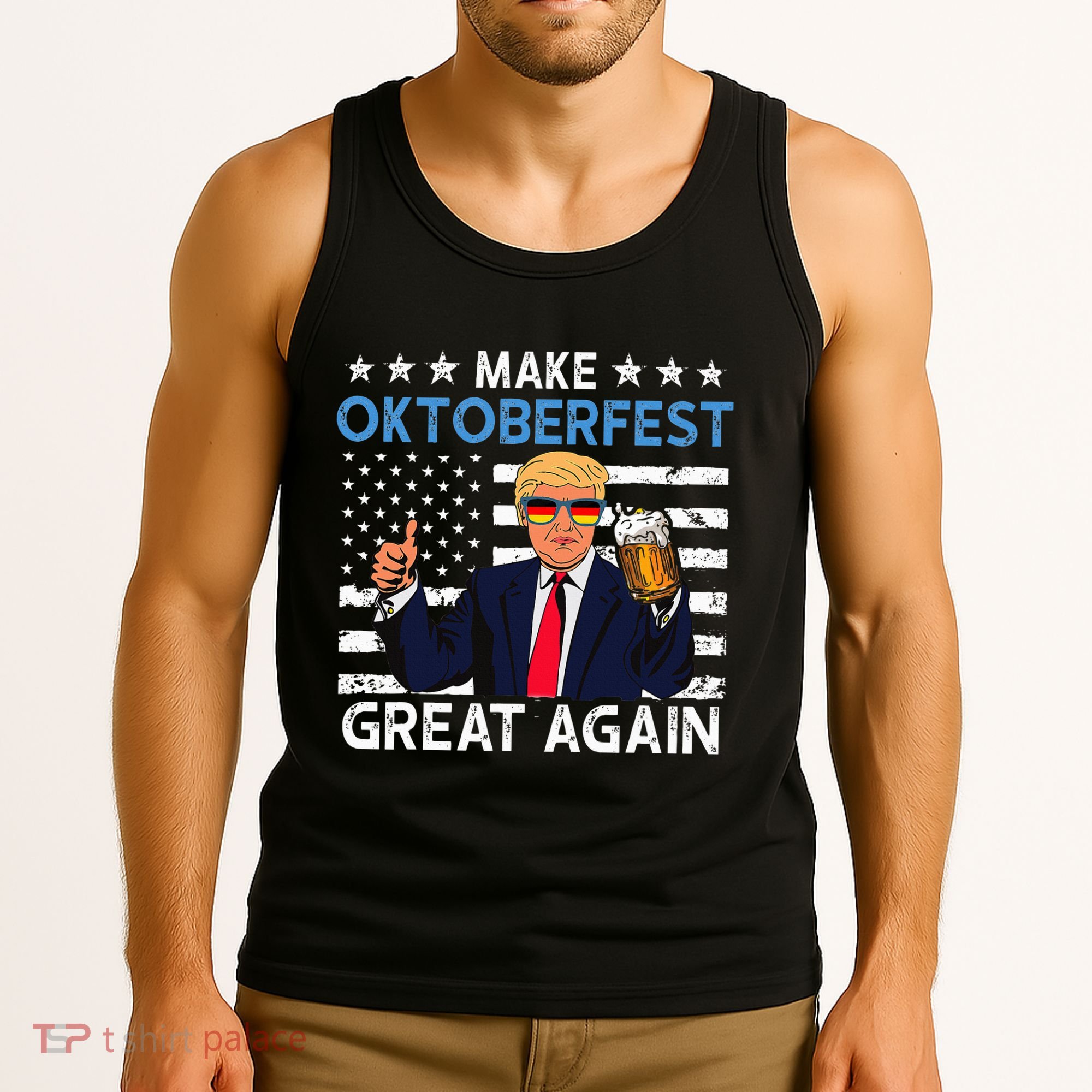Make Oktoberfest Great Again Trump Prost Beer Mug Tank Top