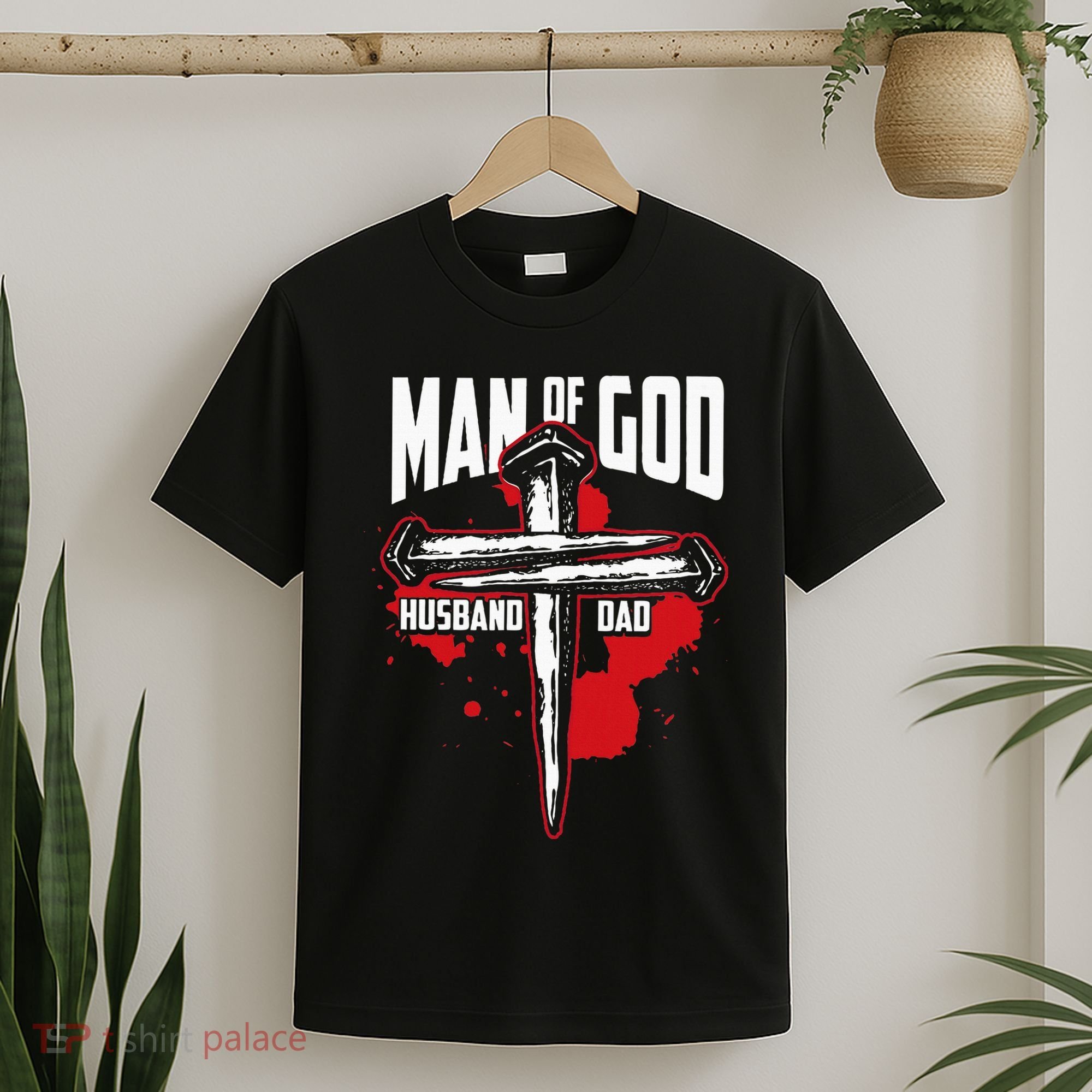 Man Of God Husband Dad Christianity Religion Christian Dad T-Shirt