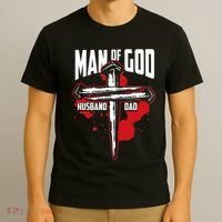 Man Of God Husband Dad Christianity Religion Christian Dad T-Shirt thumb 3