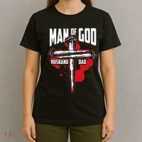 Man Of God Husband Dad Christianity Religion Christian Dad T-Shirt thumb 4