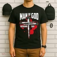 Man Of God Husband Dad Christianity Religion Christian Dad T-Shirt thumb 6