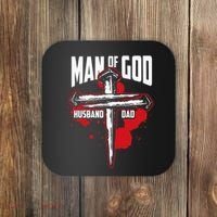 Man Of God Husband Dad Christianity Religion Christian Dad Coaster thumb 0