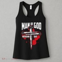 Man Of God Husband Dad Christianity Religion Christian Dad Women's Tank Top thumb 3