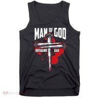 Man Of God Husband Dad Christianity Religion Christian Dad Tank Top thumb 0