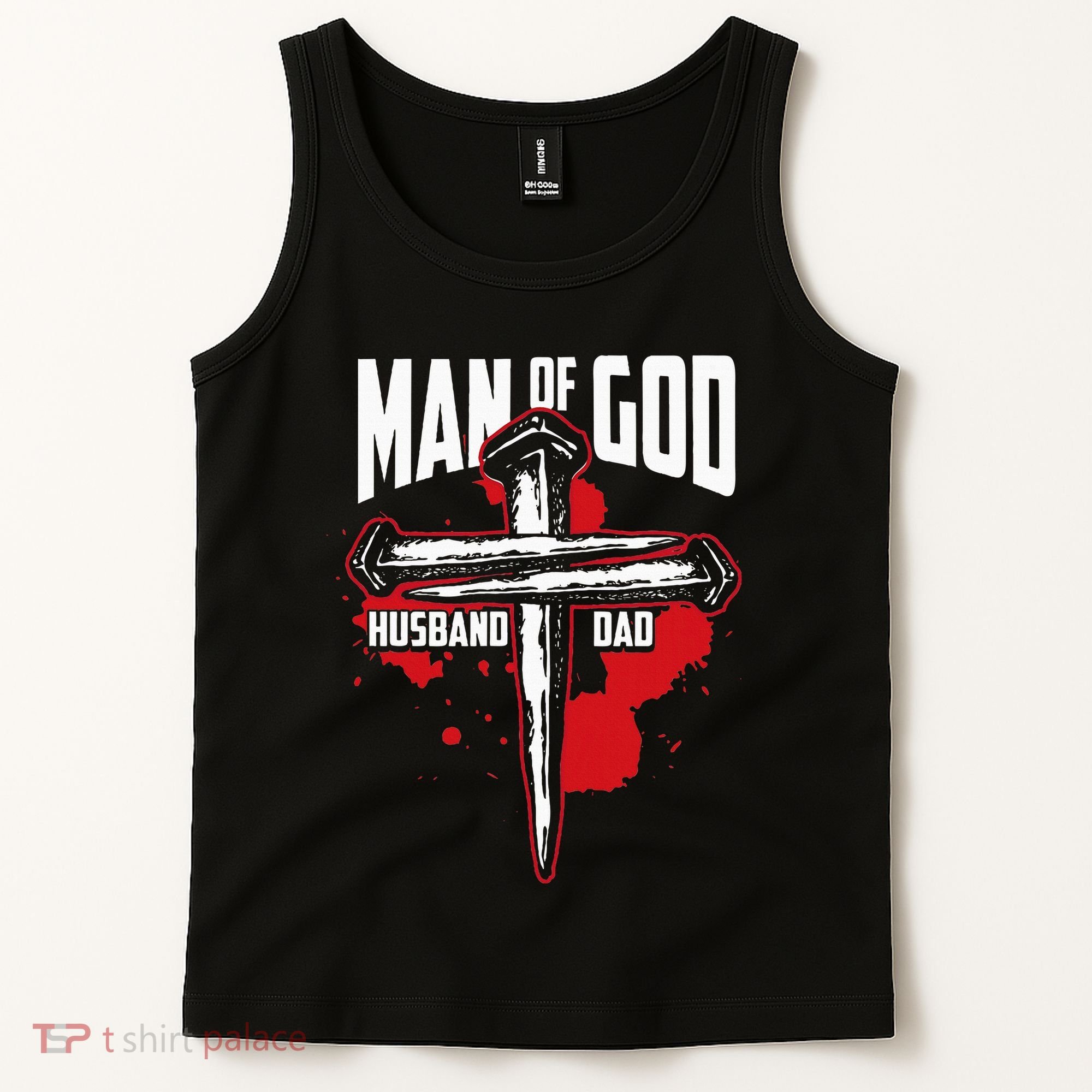 Man Of God Husband Dad Christianity Religion Christian Dad Tank Top