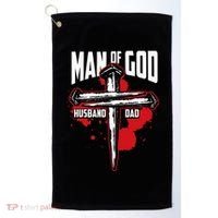 Man Of God Husband Dad Christianity Religion Christian Dad Golf Towel thumb 0