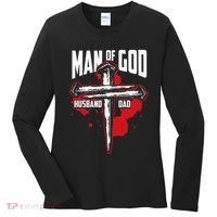 Man Of God Husband Dad Christianity Religion Christian Dad Women's Long Sleeve Shirt thumb 0