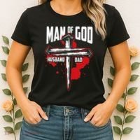 Man Of God Husband Dad Christianity Religion Christian Dad Women's T-Shirt thumb 2