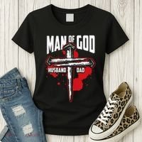 Man Of God Husband Dad Christianity Religion Christian Dad Women's T-Shirt thumb 3