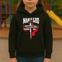 Man Of God Husband Dad Christianity Religion Christian Dad Kids Hoodie thumb 3