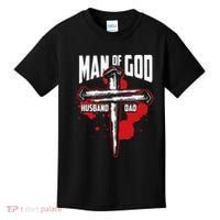 Man Of God Husband Dad Christianity Religion Christian Dad Kids T-Shirt thumb 0