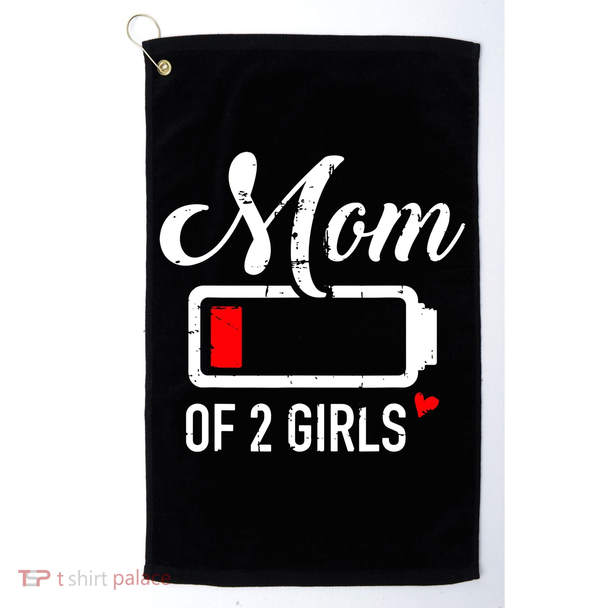 Mom Of Girl Low Battery Golf Towel