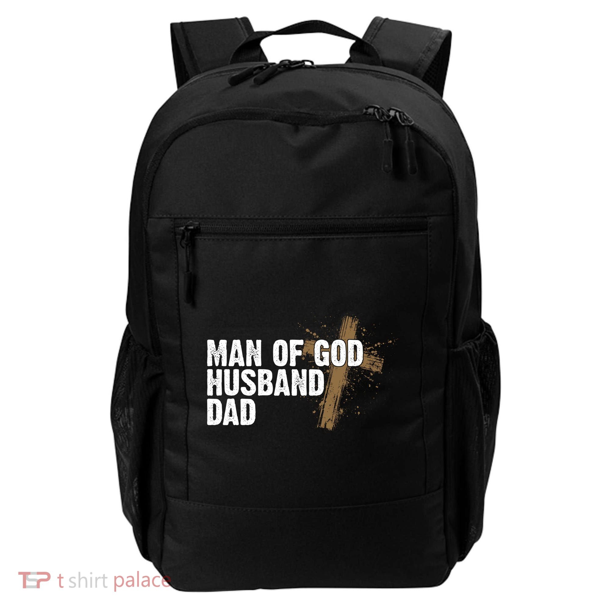 Man Of God Husband Dad Religious Cross Fathers Day Backpack