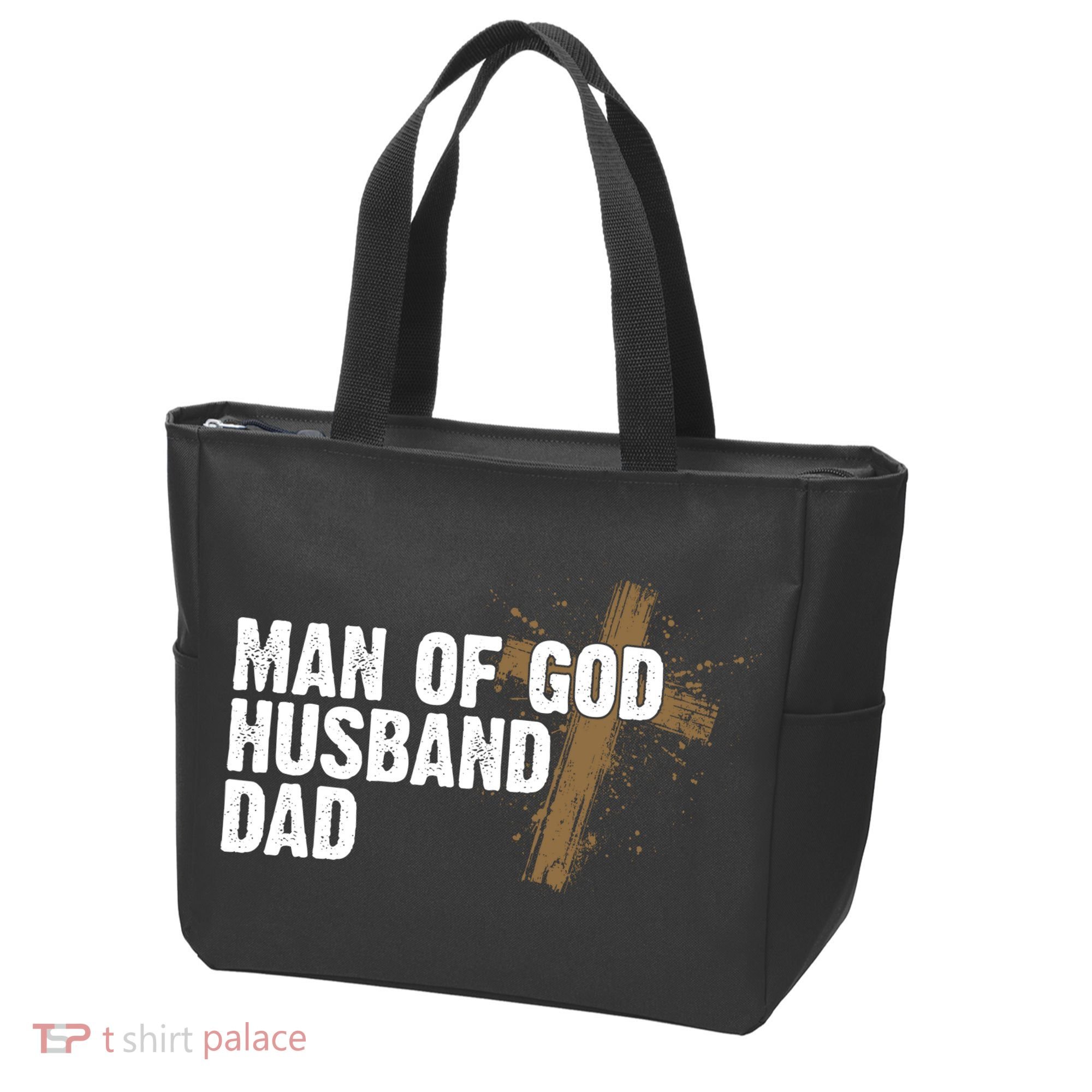 Man Of God Husband Dad Religious Cross Fathers Day Tote Bag