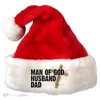Man Of God Husband Dad Religious Cross Fathers Day Santa Hat thumb 0