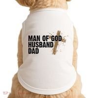 Man Of God Husband Dad Religious Cross Fathers Day Doggie Tank thumb 0