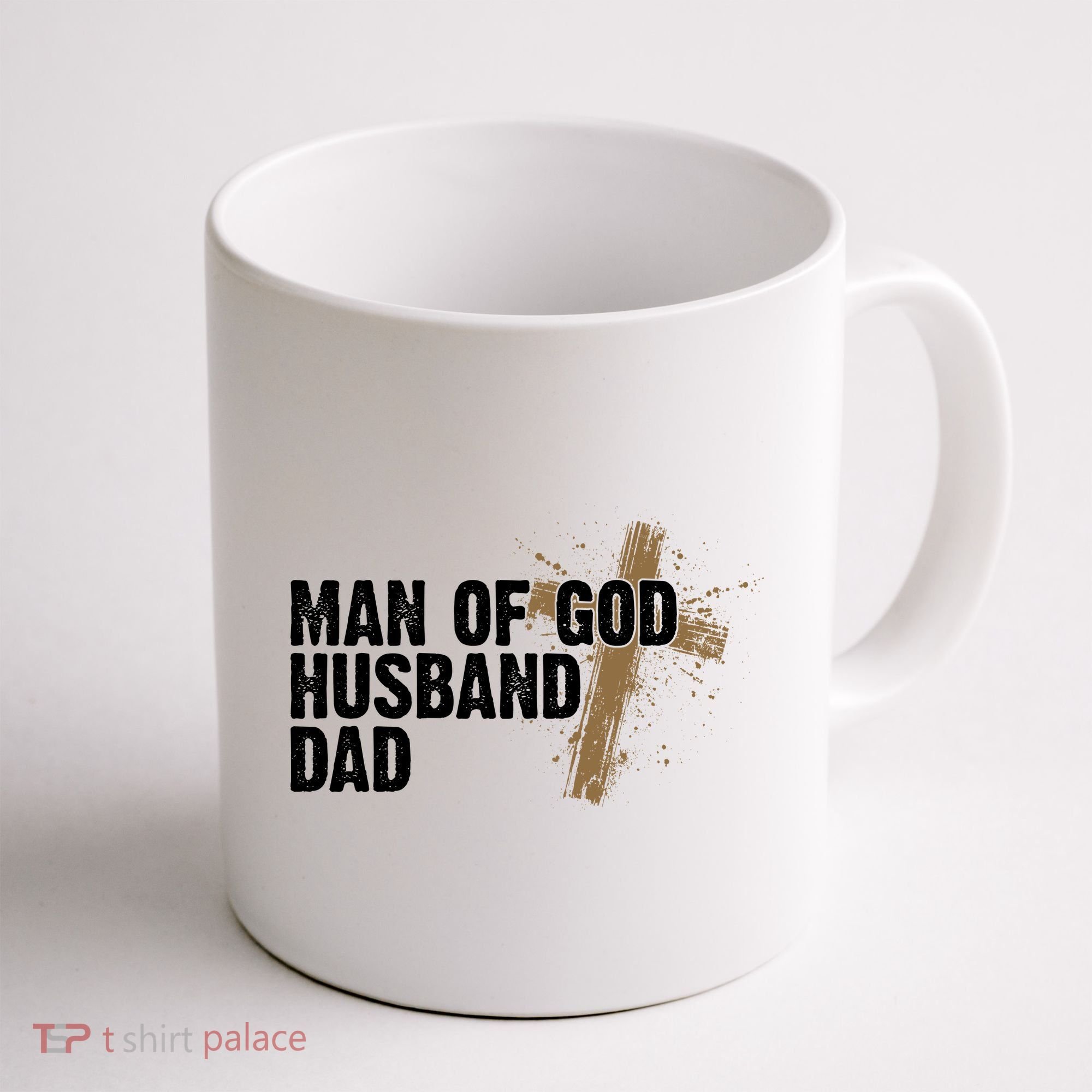 Man Of God Husband Dad Religious Cross Fathers Day Coffee Mug