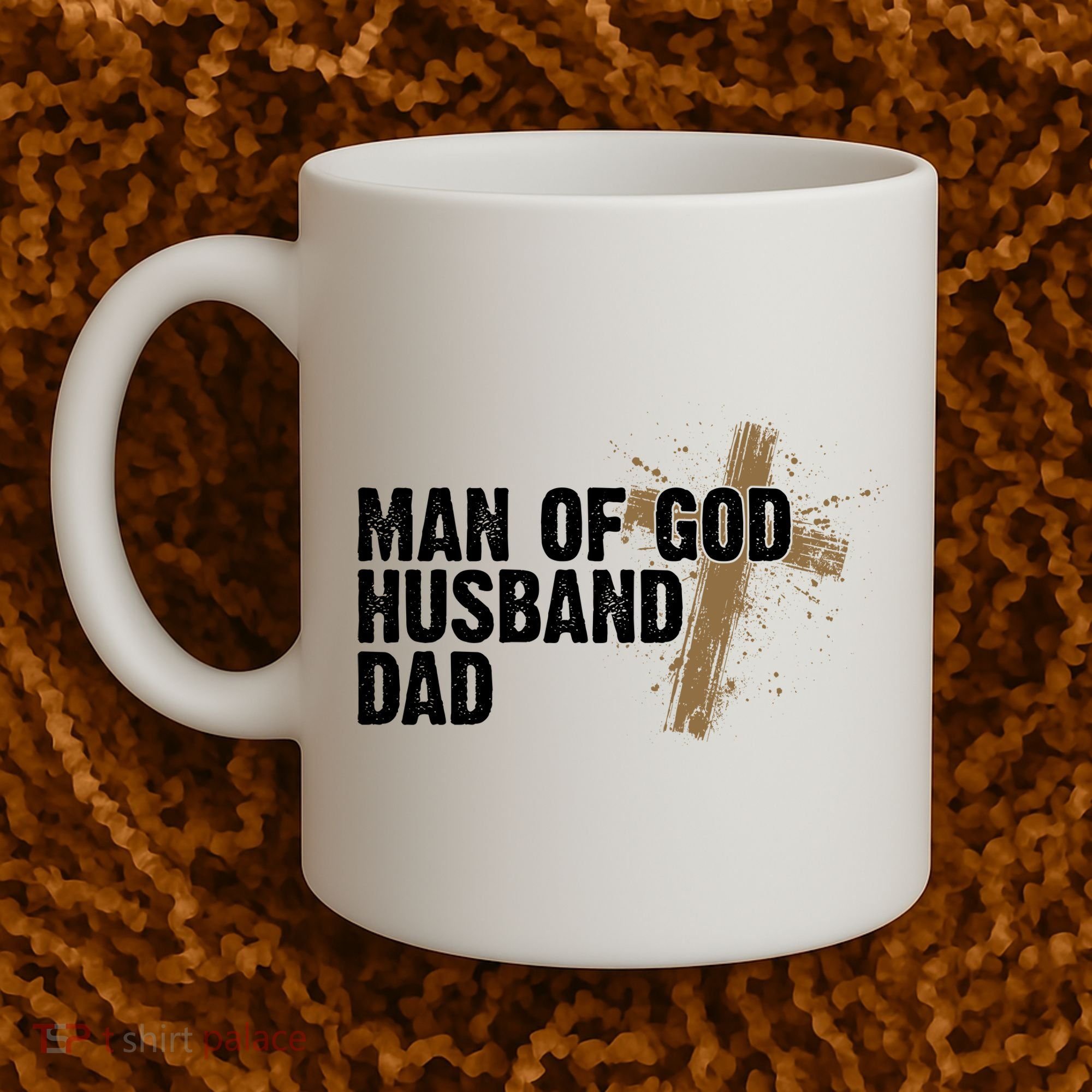 Man Of God Husband Dad Religious Cross Fathers Day Coffee Mug