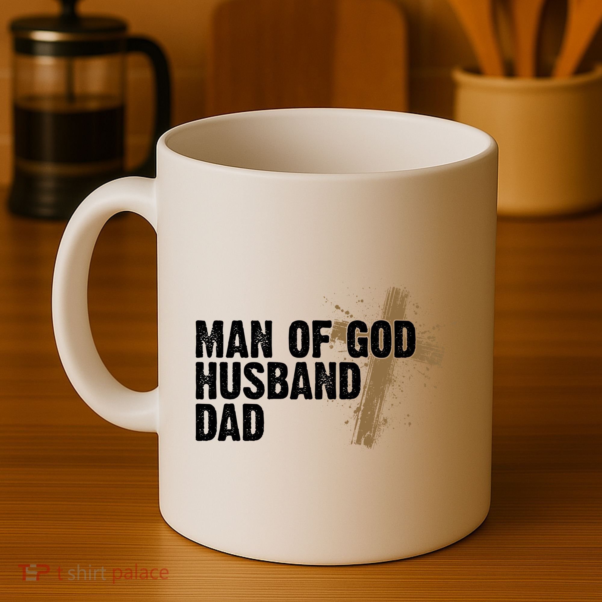 Man Of God Husband Dad Religious Cross Fathers Day Coffee Mug