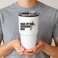 Man Of God Husband Dad Religious Cross Fathers Day Tumbler thumb 2