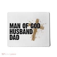Man Of God Husband Dad Religious Cross Fathers Day Mousepad thumb 0