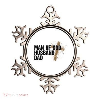 Man Of God Husband Dad Religious Cross Fathers Day Ornament