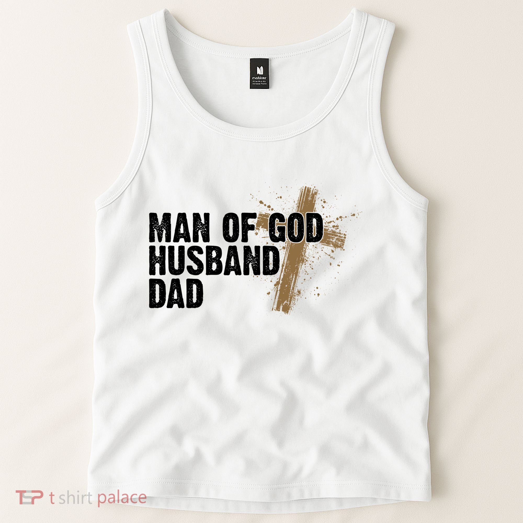 Man Of God Husband Dad Religious Cross Fathers Day Tank Top