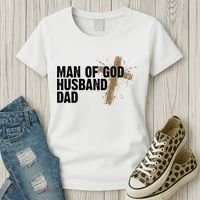 Man Of God Husband Dad Religious Cross Fathers Day Women's T-Shirt thumb 3