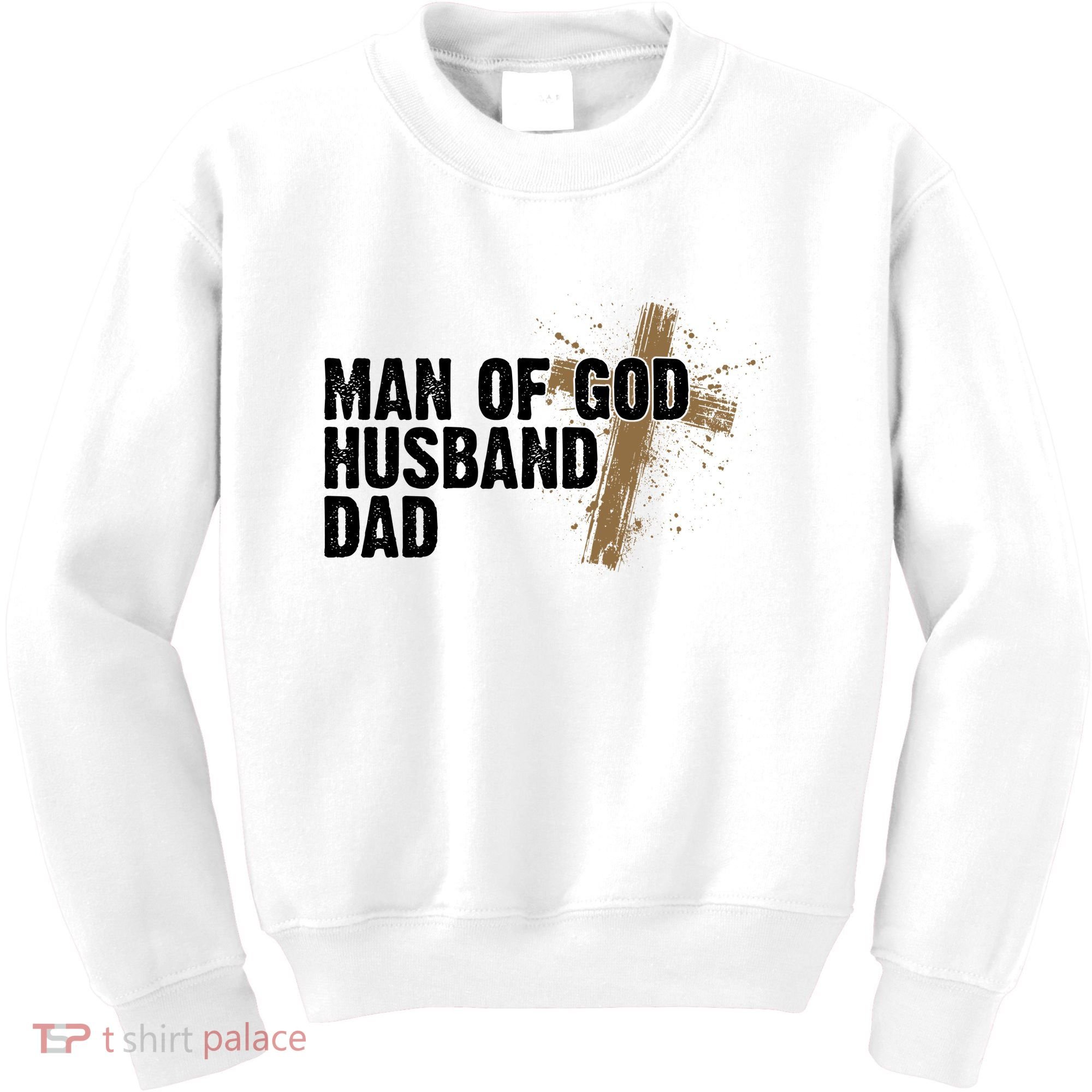 Man Of God Husband Dad Religious Cross Fathers Day Kids Sweatshirt