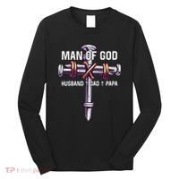 Man of God Husband Dad Papa Christian Fathers Day Long Sleeve Shirt thumb 0
