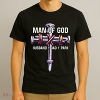 Man of God Husband Dad Papa Christian Fathers Day T-Shirt thumb 3
