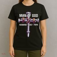 Man of God Husband Dad Papa Christian Fathers Day T-Shirt thumb 4
