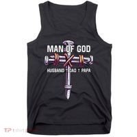 Man of God Husband Dad Papa Christian Fathers Day Tank Top thumb 0