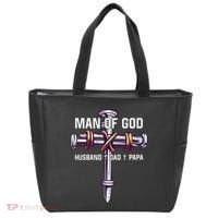 Man of God Husband Dad Papa Christian Fathers Day Tote Bag thumb 0