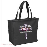 Man of God Husband Dad Papa Christian Fathers Day Tote Bag thumb 2
