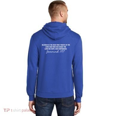Man Of God Father Jeremiah 17:7 Front And Back Hoodie back