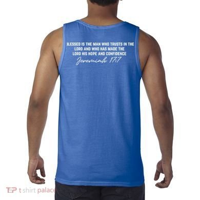 Man Of God Father Jeremiah 17:7 Front And Back Tank Top back