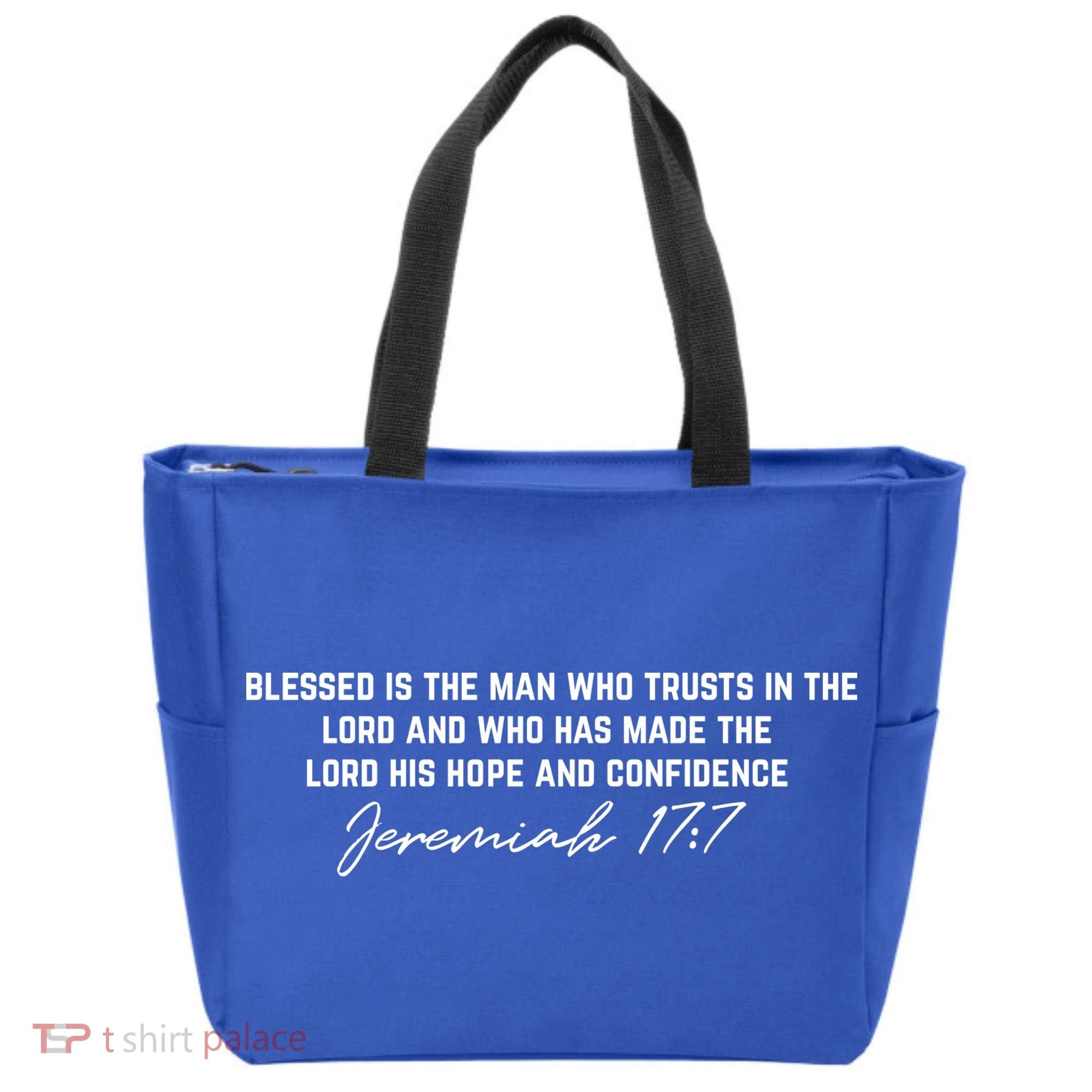 Man Of God Father Jeremiah 17:7 Front And Back Tote Bag